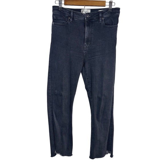 FRAME Le Crop Mini Boot Jeans Women's Size 28 Black Raw Hem Denim - Picture 1 of 7